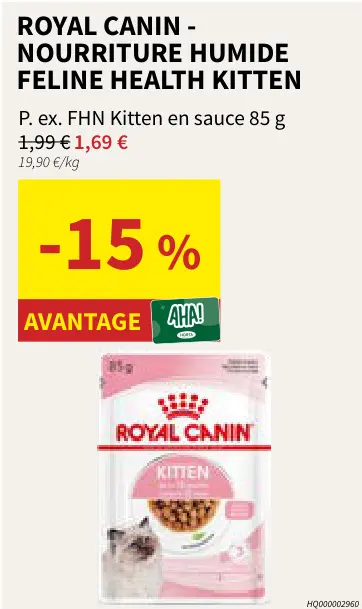 Offre: Nourriture humide Feline Health Kitten