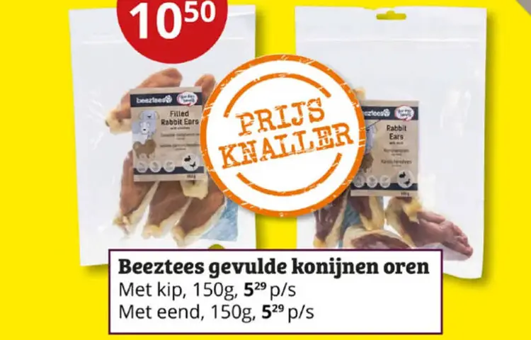 Aanbieding: Beeztees gevulde konijnen oren