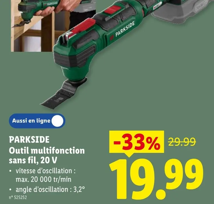 Offre: Outil multifonction sans fil, 20 V