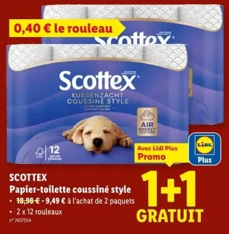Offre: Papier-toilette coussiné style