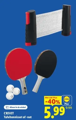 Aanbieding: Tafeltennisset of -net