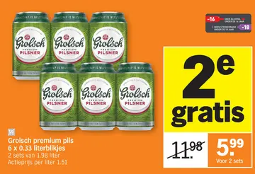 Aanbieding: Grolsch premium pils