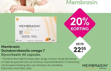 Aanbieding: Membrasin Duindoornbesolie omega 7