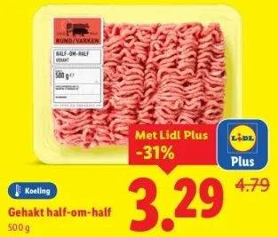 Aanbieding: Gehakt half-om-half
