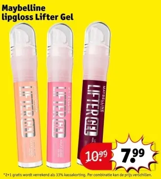 Promotie: Maybelline lipgloss Lifter Gel
