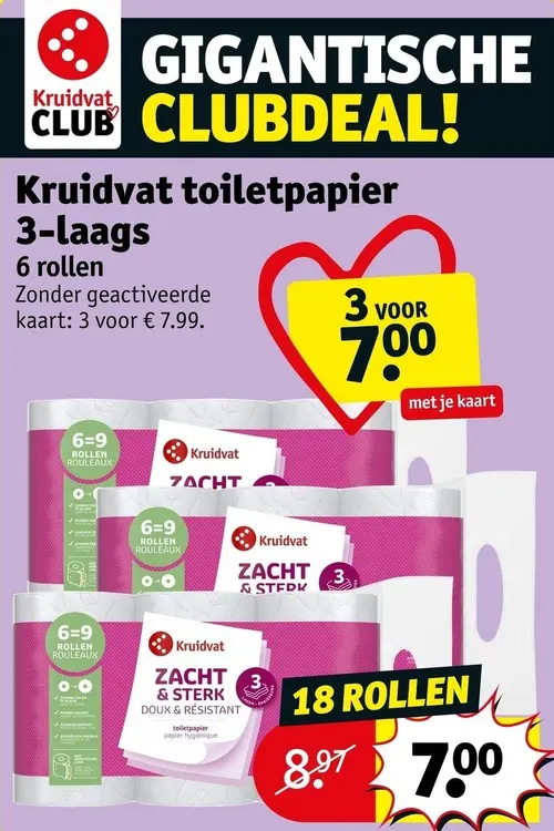 Aanbieding: Toiletpapier 3-laags