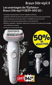 Offre: Épilateur Braun Silk-épil 9 SES9-000 2D