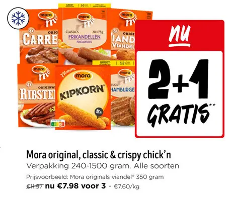 Promotie: Mora original, classic & crispy chick'n