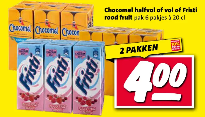 Aanbieding: Halfvol of vol of Fristi rood fruit