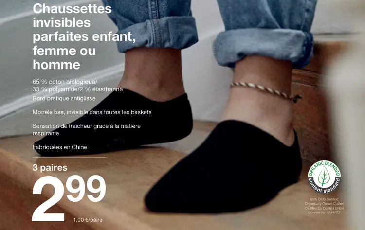 Offre: Chaussettes invisibles parfaites enfant, femme ou homme