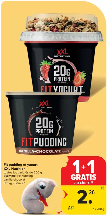 Offre: Fit pudding et yaourt