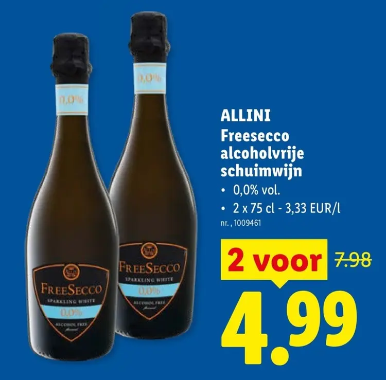 Promotie: Freesecco alcoholvrije schuimwijn
