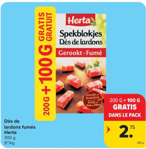 Offre: Dés de lardons fumés