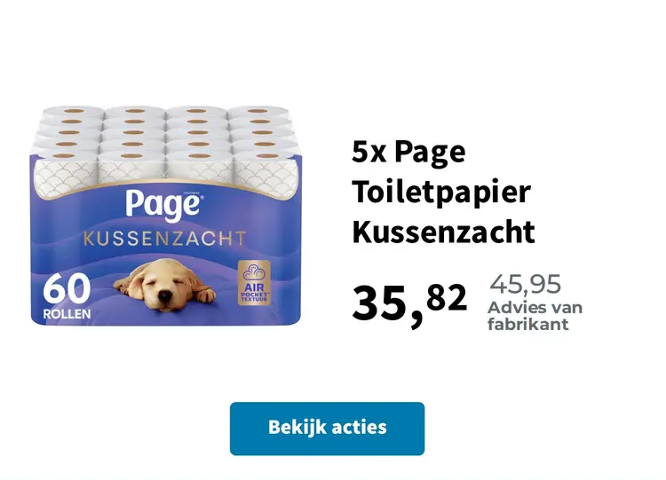 Aanbieding: 5x Page Toiletpapier Kussenzacht