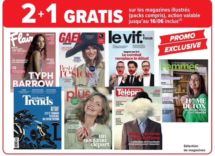 Offre: 2+1 GRATIS magazines