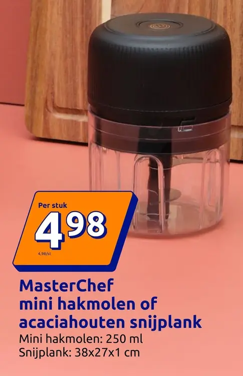 Promotie: MasterChef mini hakmolen of acaciahouten snijplank