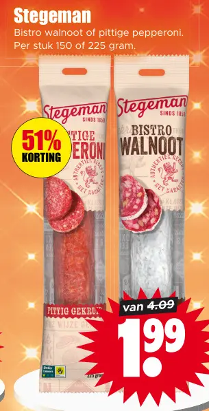 Aanbieding: Bistro walnoot of pittige pepperoni
