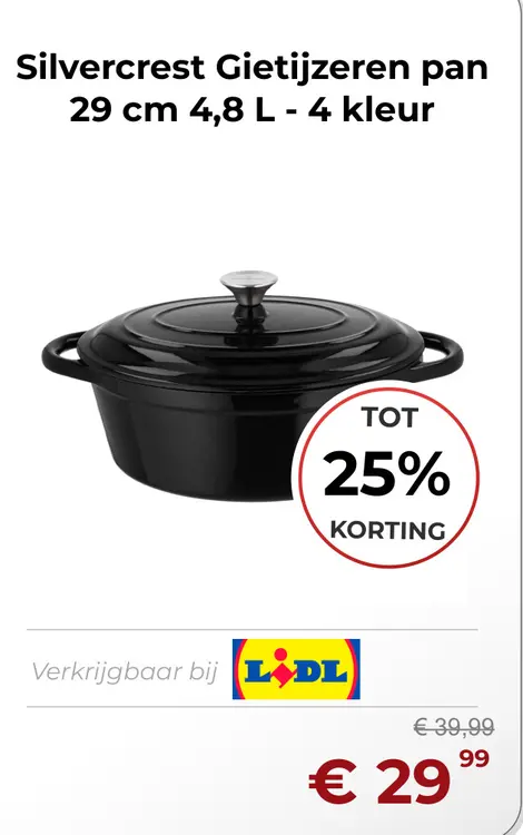 Aanbieding: Gietijzeren pan