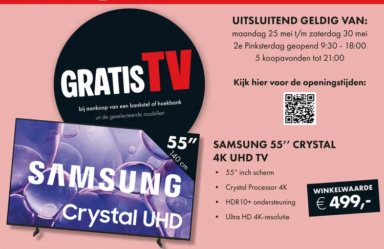 Promotie: Samsung 55" crystal 4k uhd tv