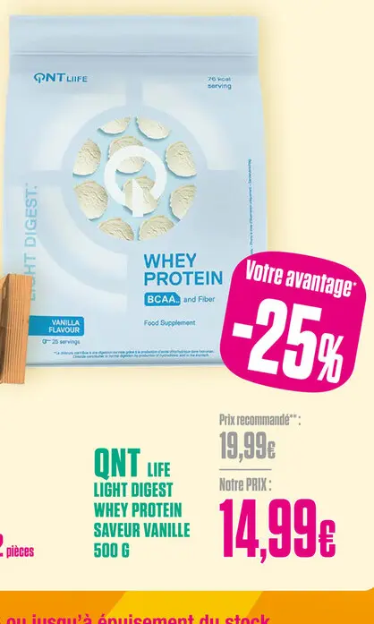 Offre: QNT Light digest whey protein saveur vanille