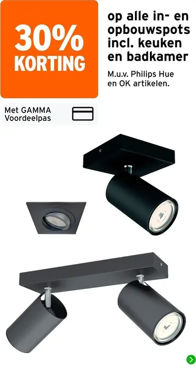 Aanbieding: In- en opbouwspots incl. keuken en badkamer