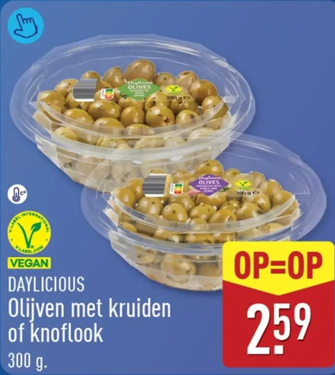 Aanbieding: Olijven met kruiden of knoflook