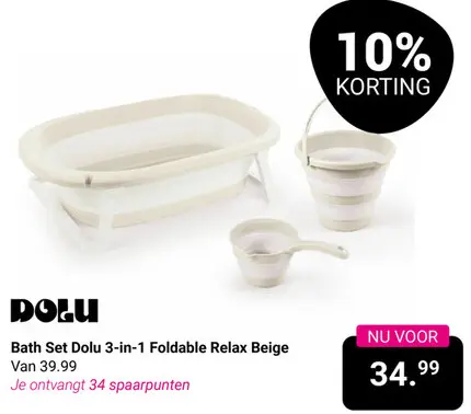 Aanbieding: Bath Set Dolu 3-in-1 Foldable Relax Beige
