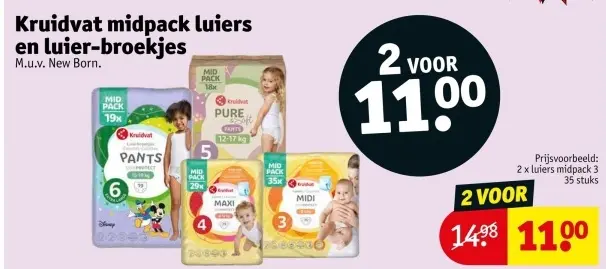 Promotie: Kruidvat midpack luiers en luier-broekjes