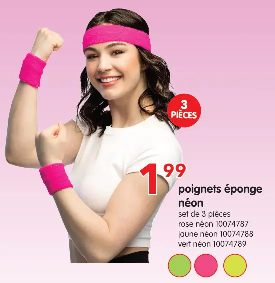 Offre: poignets éponge néon