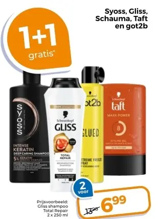 Aanbieding: Syoss, Gliss, Schauma, Taft, got2B