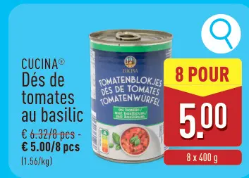 Offre: Dés de tomates au basilic