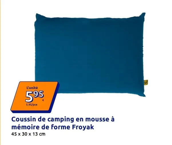Offre: Coussin de camping en mousse à mémoire de forme Froyak