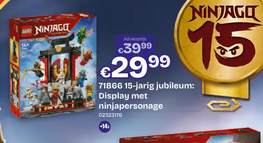 Promotie: 15-jarig jubileum: Display met ninjapersonage