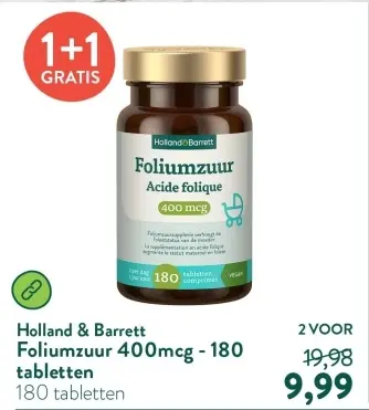 Aanbieding: Foliumzuur 400mcg