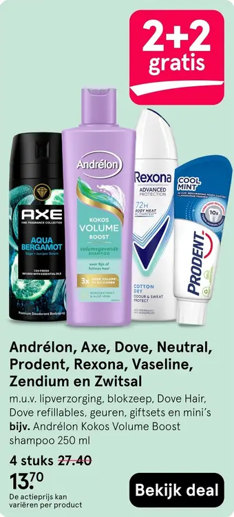 Aanbieding: Deodorant, shampoo, tandpasta en verzorging