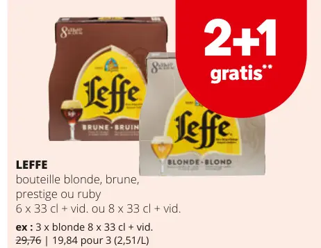 Offre: bouteille blonde, brune, prestige ou ruby