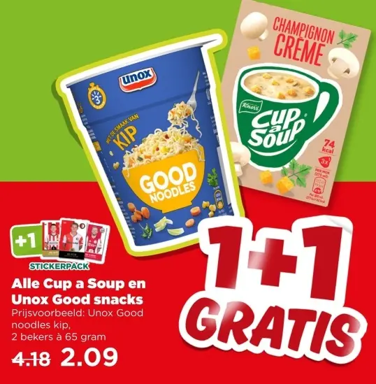 Aanbieding: Cup a Soup en Unox Good snacks