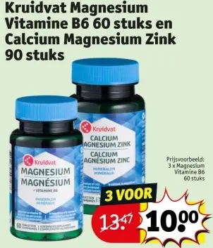 Promotie: Magnesium Vitamine B6 en Calcium Magnesium Zink