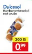 Promotie: Dulcesol hamburgerbrood