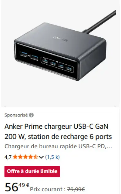 Offre: chargeur USB-C GaN