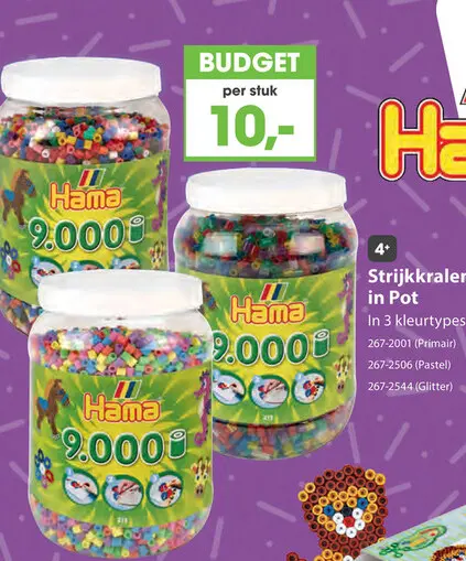 Aanbieding: Hama Strijkkralen Ton met 9000 Stuks Primair