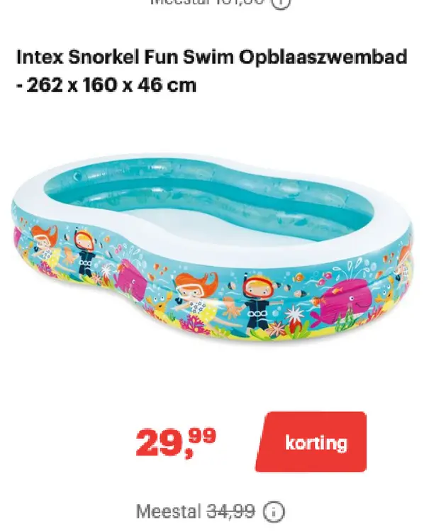 Aanbieding: Snorkel Fun Swim Opblaaszwembad