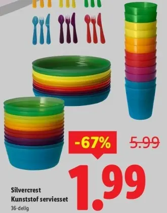 Aanbieding: Kunststof serviesset