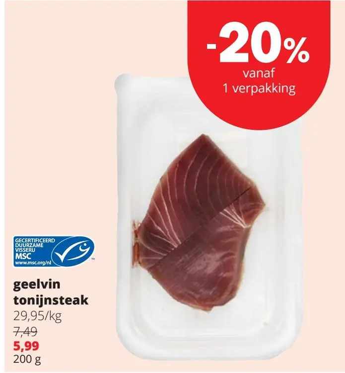Promotie: Geelvin tonijnsteak