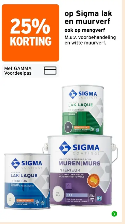 Aanbieding: Sigma lak en muurverf