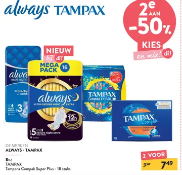 Aanbieding: TAMPAX Tampons Compak Super Plus