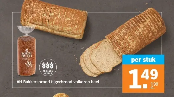 Aanbieding: Bakkersbrood tijgerbrood volkoren