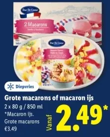Aanbieding: Grote macarons of macaron ijs