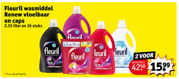 Aanbieding: Fleuril wasmiddel Renew vloeibaar en caps