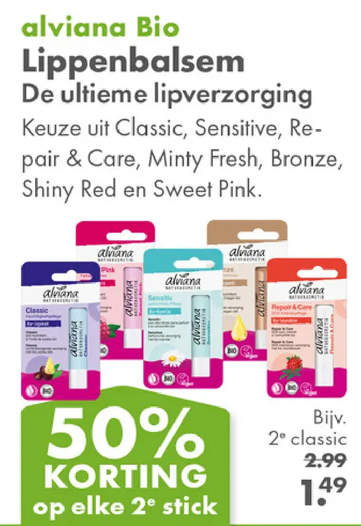 Aanbieding: Alviana Bio Lippenbalsem